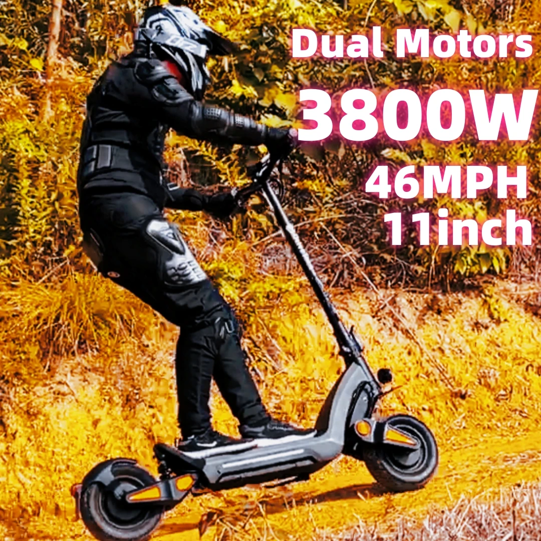 

USA warehouse DT06 6000W 11inch IPX5 Hydraulic Suspension Brake Dual Motor Foldable Off Road Electric Scooter