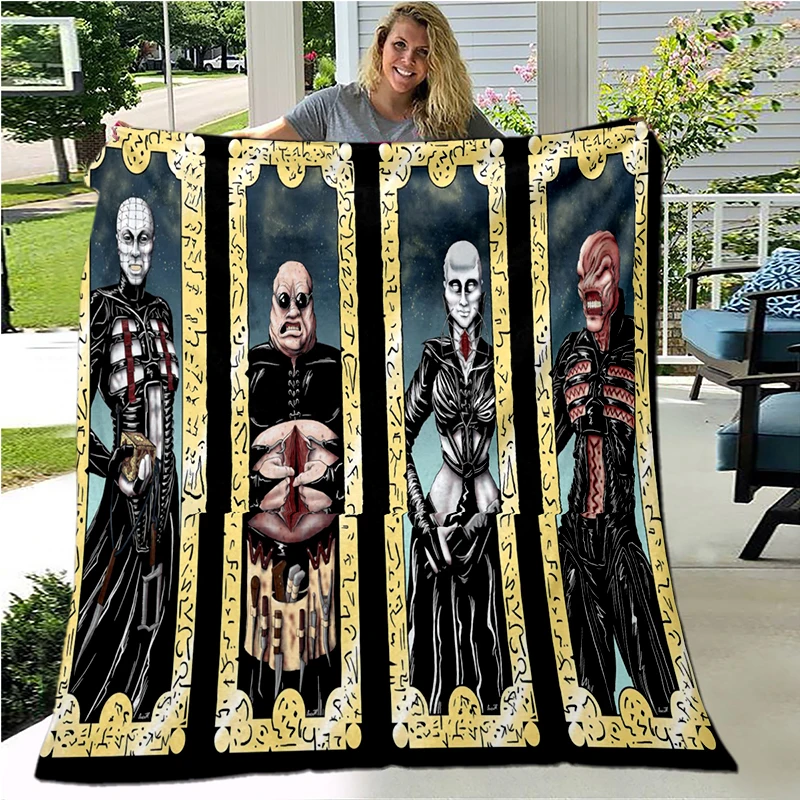 Hellraiser Blanket Lightweight Warm Horror Throw Blanket Soft Movie Blankets for Bedroom Kids Children