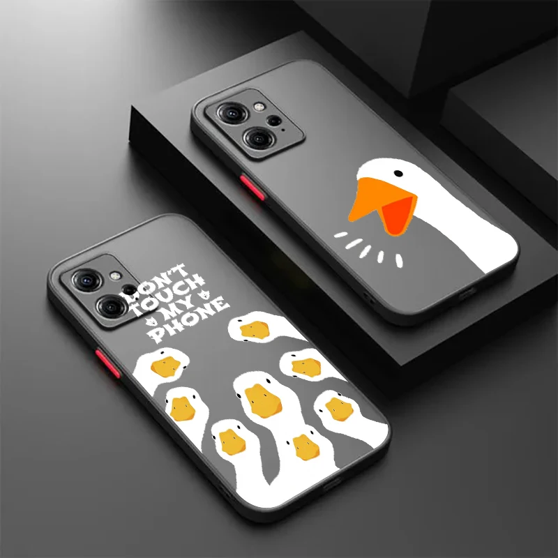 

Cartoon Duck Goose Interesting Frosted Translucent For Redmi Note 13R 13 12 12S 12T 11 11T 11E 10 Pro Plus 5G Cover Phone Case