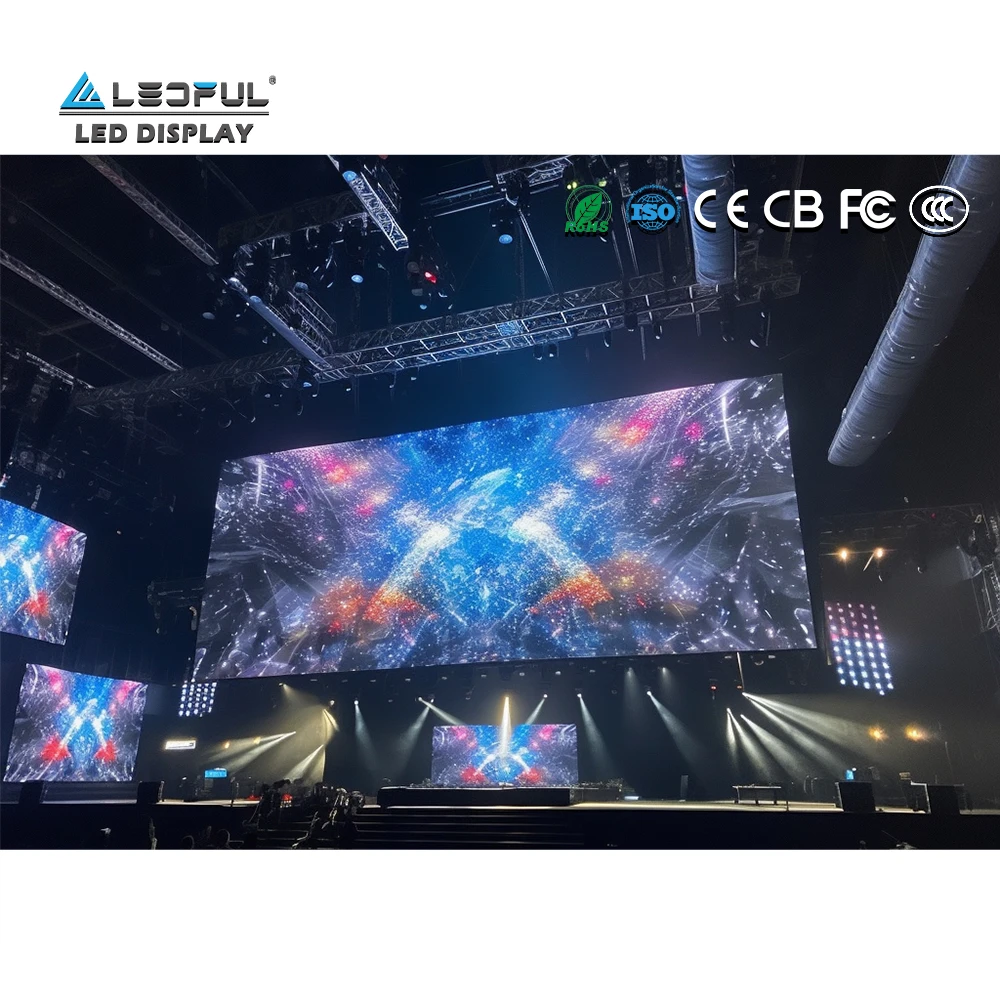 Ultra Thin P3.9 Rental Indoor Clear LED Video Display Screen Big Screen With Die Casting Aluminum Cabinet Easy to Install