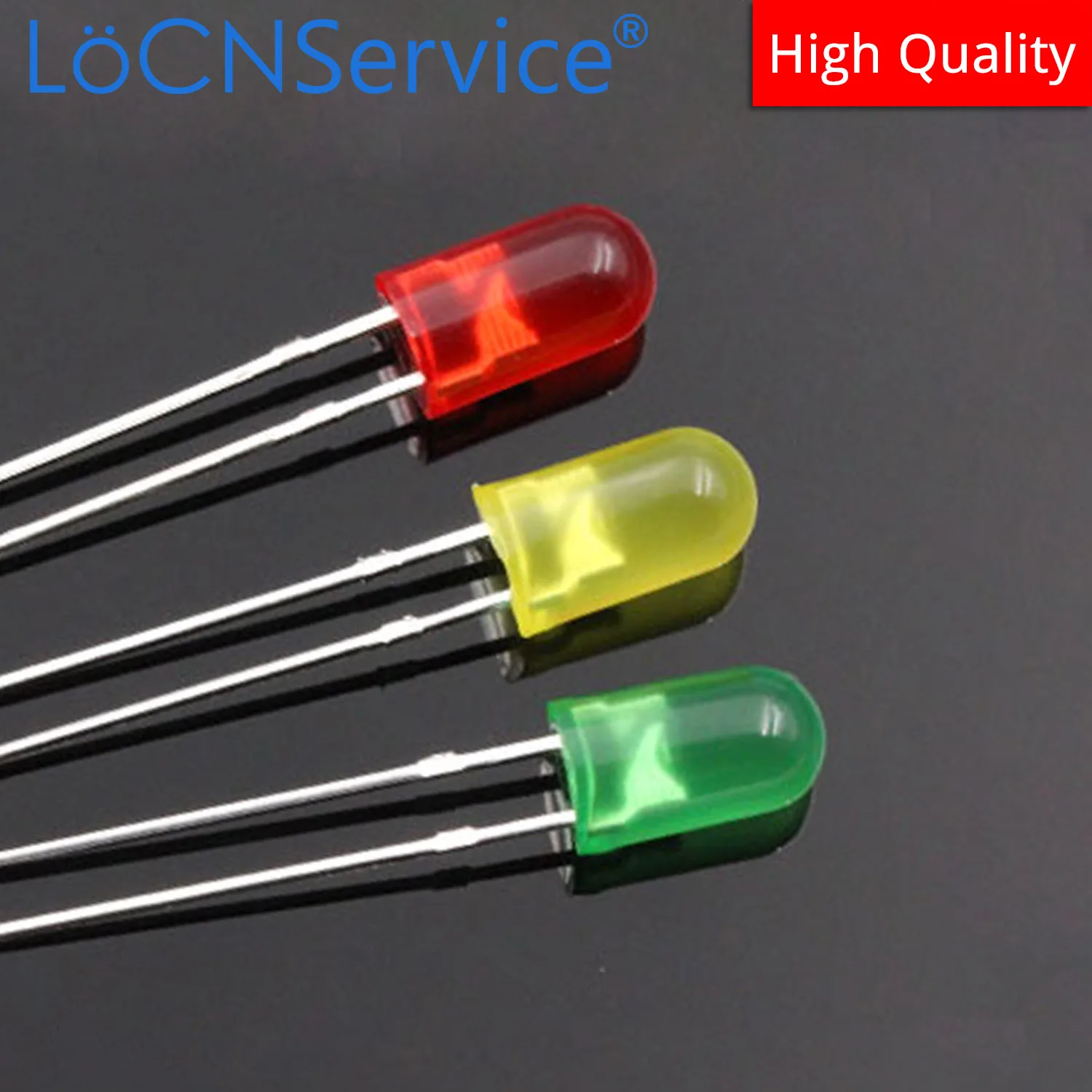 LoCNService 1000PCS 5มม.F5ไม่มีที่สิ้นสุด Diffused สีแดงสีเหลืองสีเขียว DIP LED คุณภาพสูงลูกปัดไดโอดเปล่งแสง LED