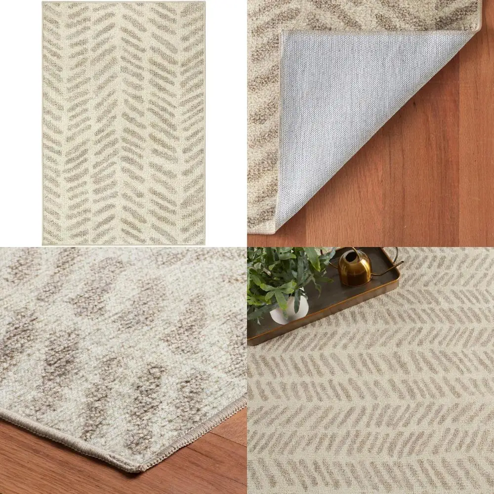 

Machine Washable Grey Graphic Pattern Rug, 3x5 Feet, Durable and Stylish for Home Decor