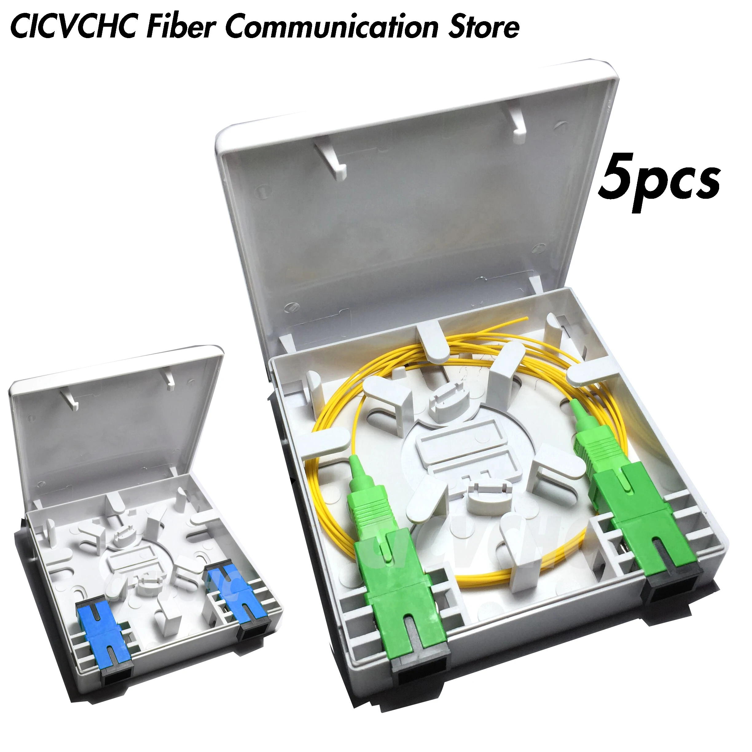 5pcs 2 Cores Fiber Terminal Box 86x86mm Panel/FTTH ODN