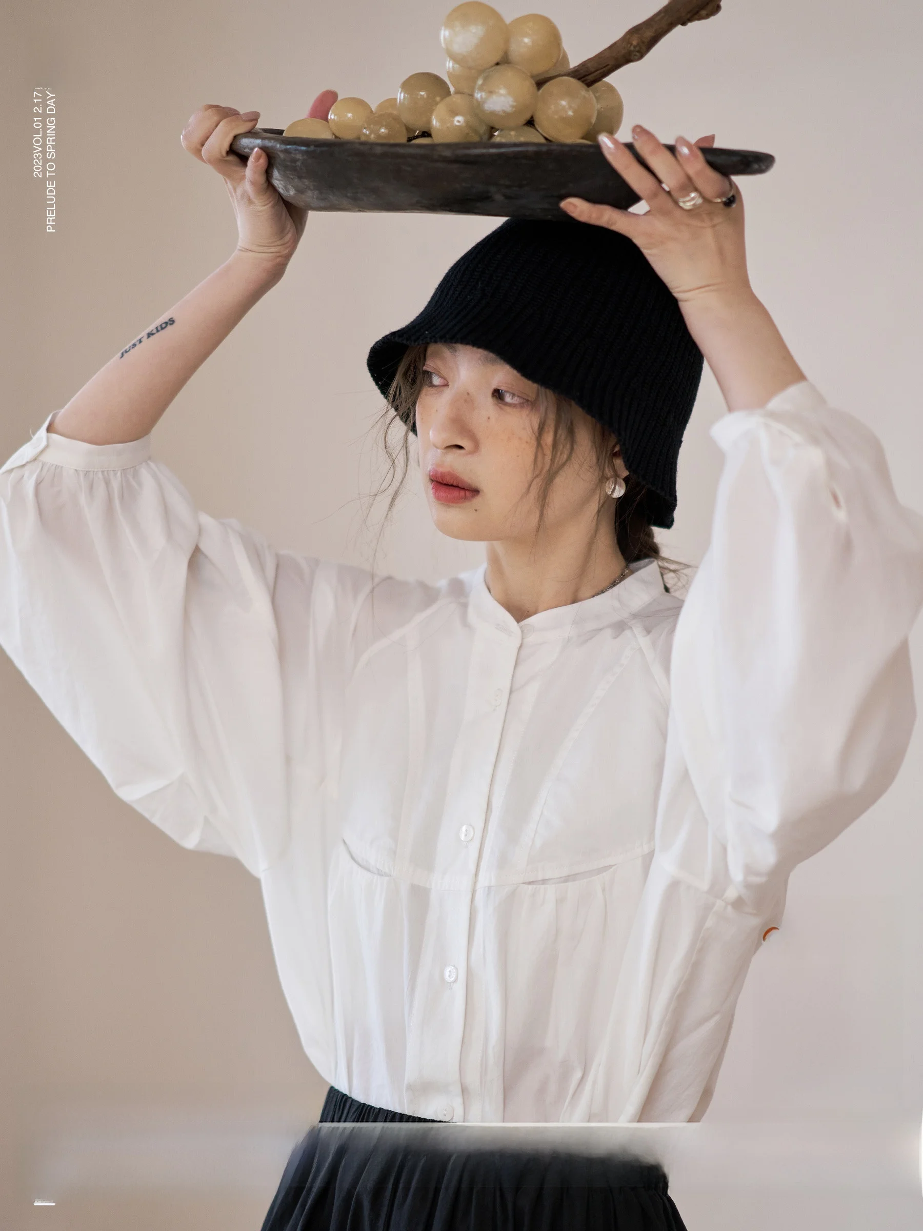 

White Bubble Sve irt round Ne Design Sensation Long Sve Top Comfortable Breathable Original Design Women's Faion