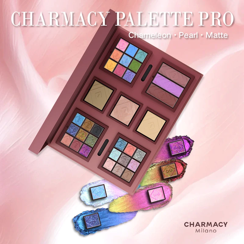 CHARMACY 33 Colors Chameleon Eyeshadow Palette High Pigment Waterproof Multichrome Shimmer Matte Contour Profesional Eye Makeup