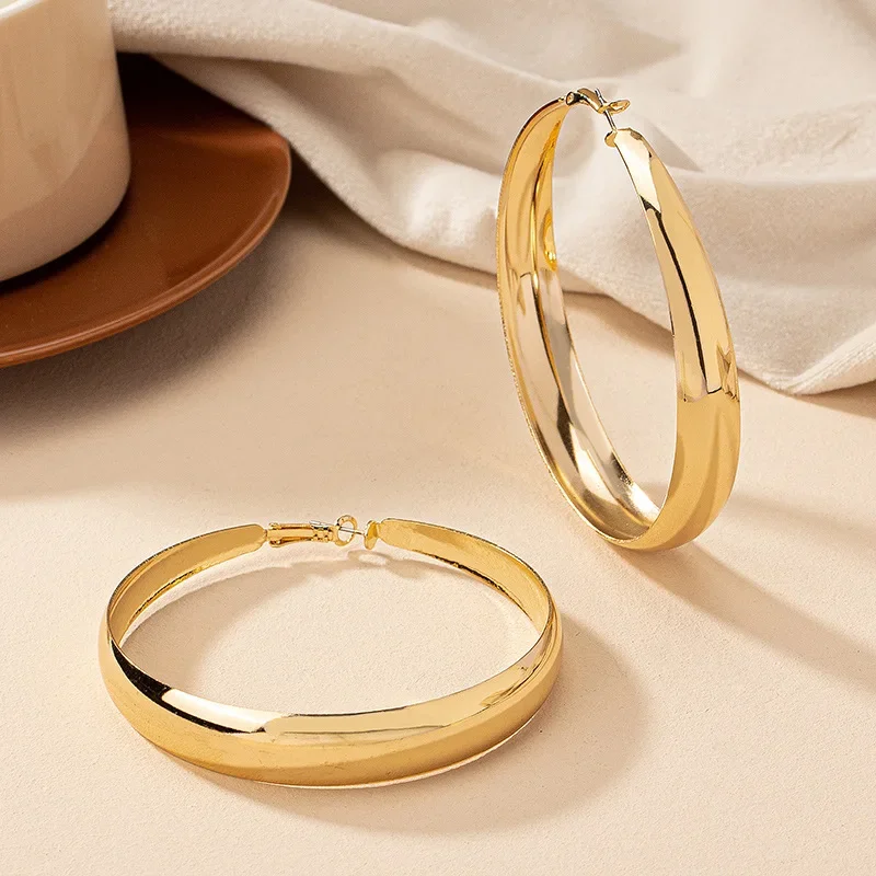 New Big Circle Earrings Female Exaggerated Temperament Design Sense Ins Cold Wind Round Gift Studs Earrings Wholesale