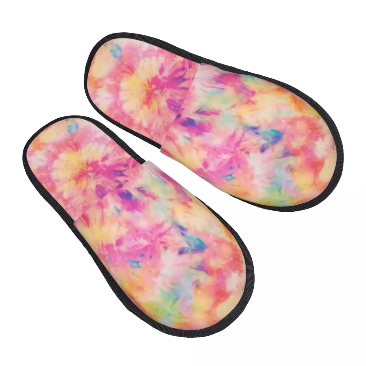 Very Colorful Tie Dye Guest Slippers for Hotel Women Custom Print Traditional Dyeing Art House Slipper