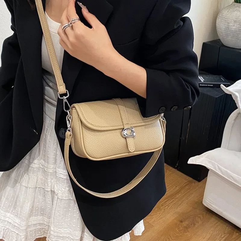 

New Arrival Fashion Women's Bag Design Chain Lock Clasp High-End Shoulder Crossbody Bag Textured Purse