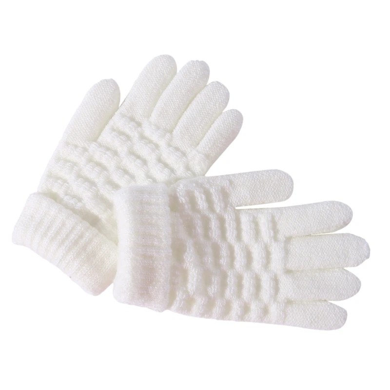 Children\'s Gloves Winter Warm Comfortable Soft Knitted Velvet Jacquard Clothing Accessories Practical Convenient Kids Gloves