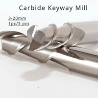 HRC55° 3-20mm 1/3 pcs Carbide Keyway Milling Cutting 2 Flute lengthen Cutter Set Aluminum Tool CNC 3/4/5/6/8/10/12/14/16/18/20mm