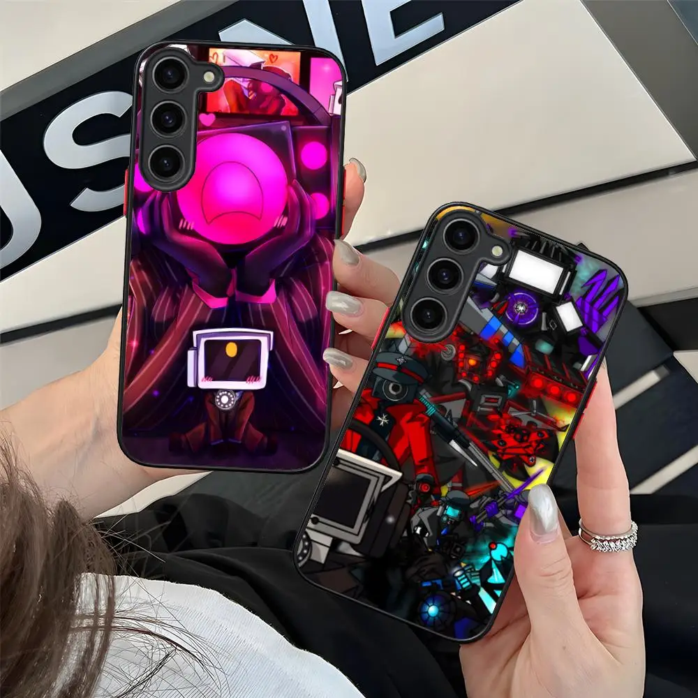 

Skibidi TV Camera Man Phone Case for Samsung Galaxy S25 S24 S23 S22 S21 Plus FE Ultra Colour Silicone Protective Cover Luxury