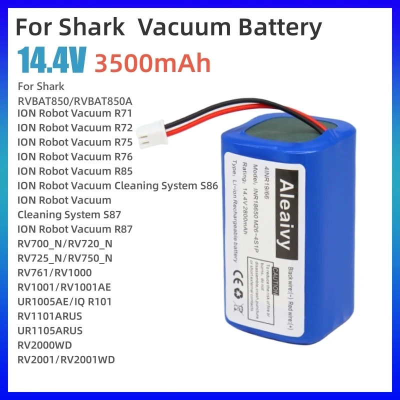 RVBAT850 Batteria per Shark RV700_N, RV720_N, RV725_N, RV750_N, RV761, RV850, RV850BRN, RV850C, RV850WV, RV851WV, RV871 e RV871C