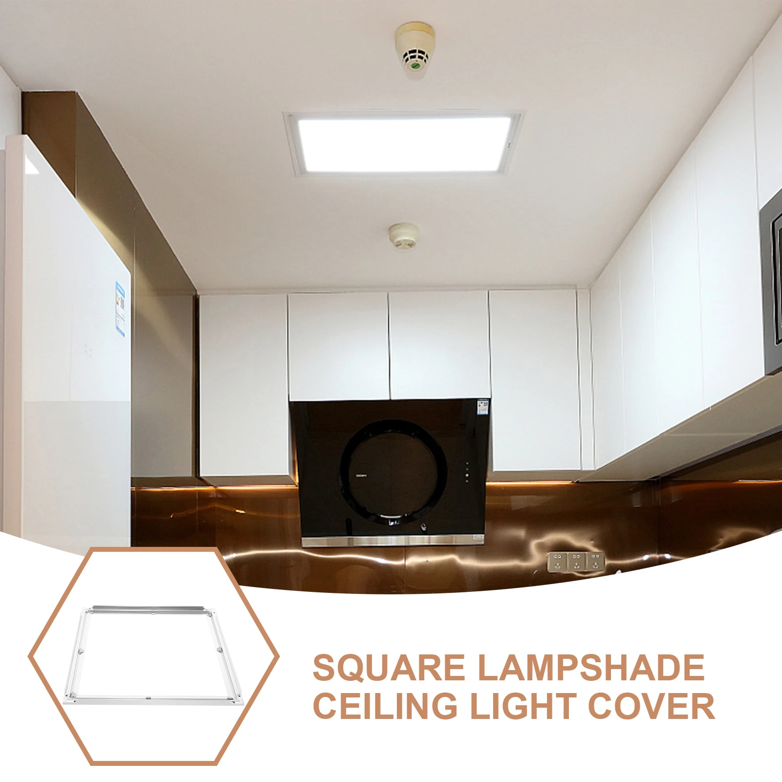 

30x30cm Aluminum Ceiling Light Covers Lamp Shade for Kitchen Bathroom Office Recessed Fixtures Diffuser White Frame Translucent