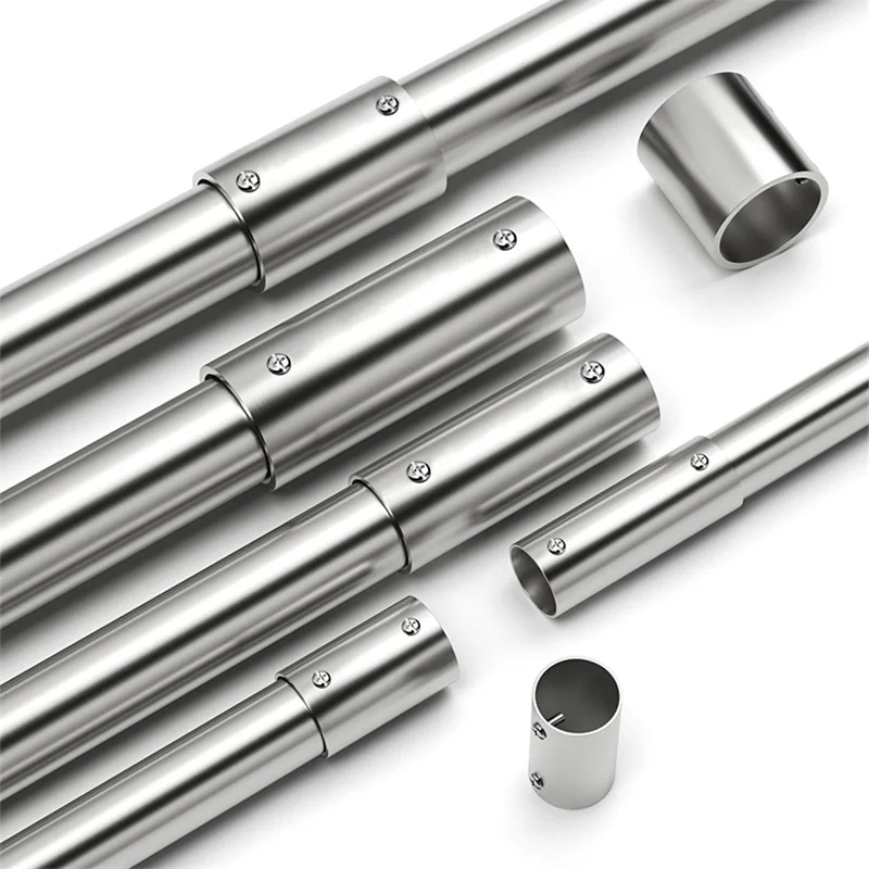Stainless Steel Straight Pipe Connection 2 Way Pipe Connector Pipe Fittings Clothesline Shelf Joints Tube Connector Fittings