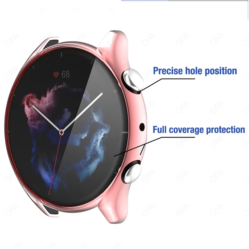 Protective Case For Amazfit GTR 3 Full TPU Screen Protector Bumper Cover For Amazfit GTR 3Pro Smartwatch Silicone Sleeve Shell