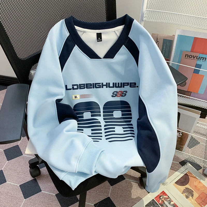 

Pure Cotton Chinese Cotton Composite Milk Silk Sweater Women's Early Spring New Trendy Loose Design V-neck Top