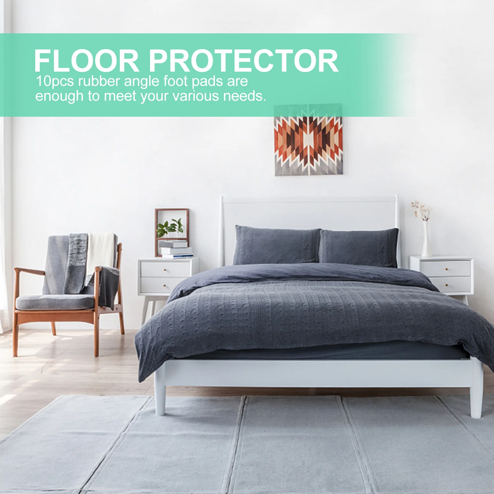 

10pcs Rubber Angle Iron Foot Pads Floor Protectors For Furniture Leg Covers L Shape End Caps Black Durable Noise Reducing Heavy