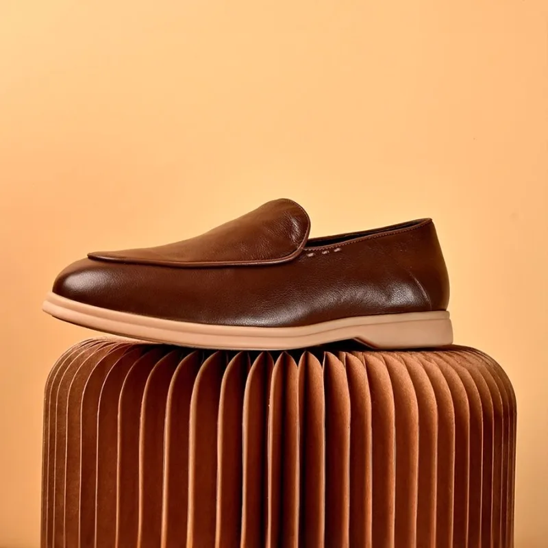 

Handmade Genuine Leather Casual Shoes Men Loafers Comfortable High Quality Fashion Formal Work Shoes Male Spring Autumn