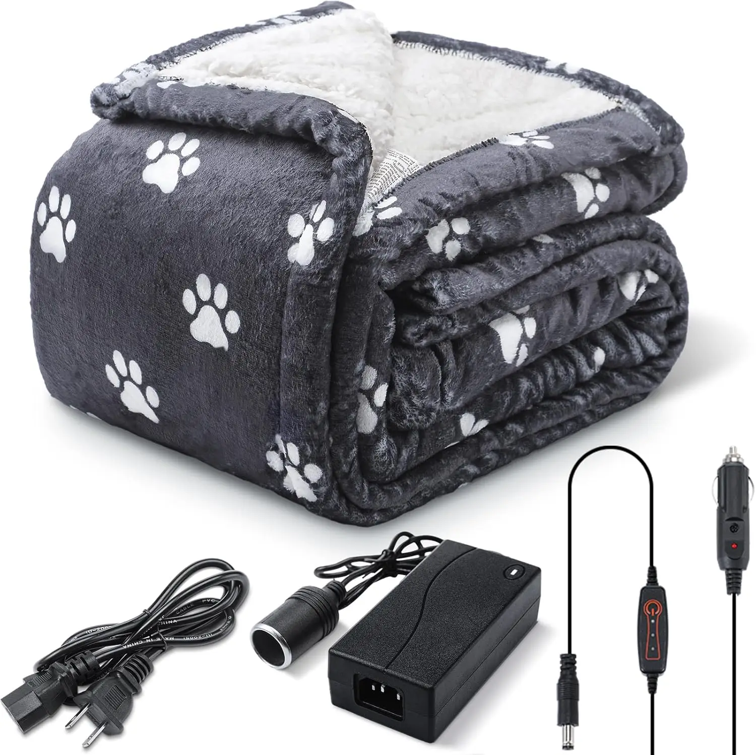 

12V Heated Car Blanket 59x51in, 3 Heat Levels for Car, Truck, RV, Camping – Portable Winter Essential
