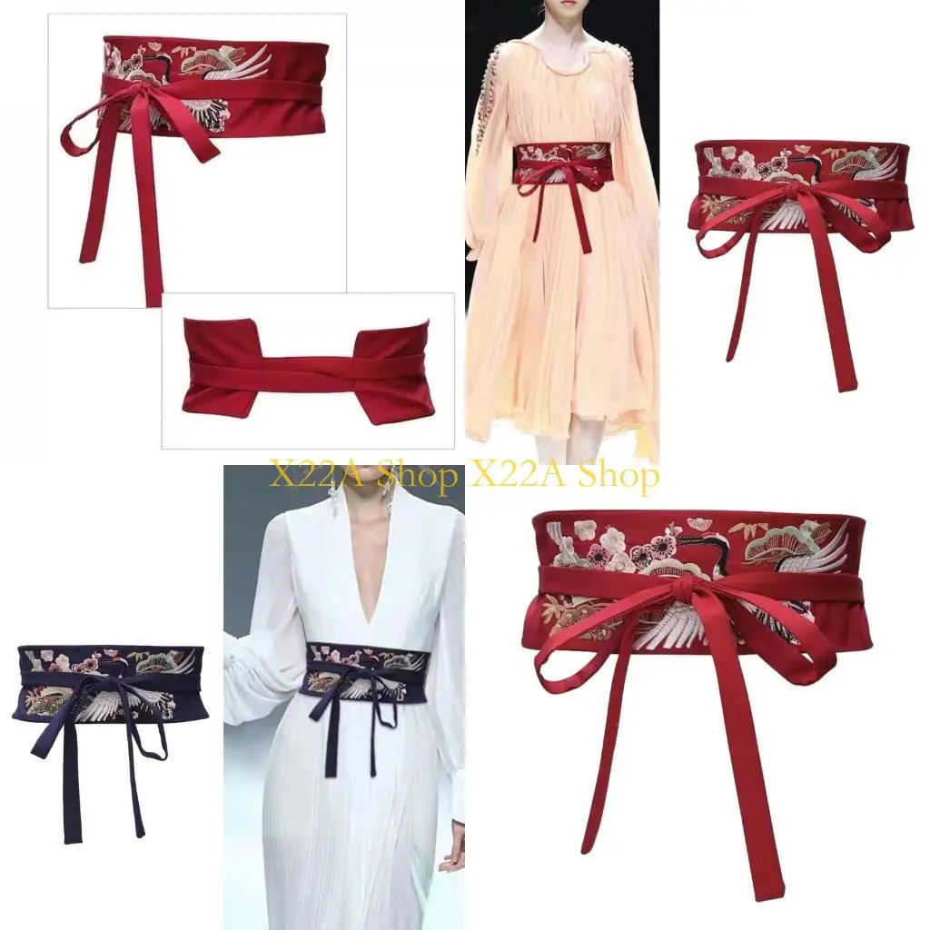Unique Elegant Hanfu Belt for Vintage Dress Lovers Traditional Chinese Embroidery Crane