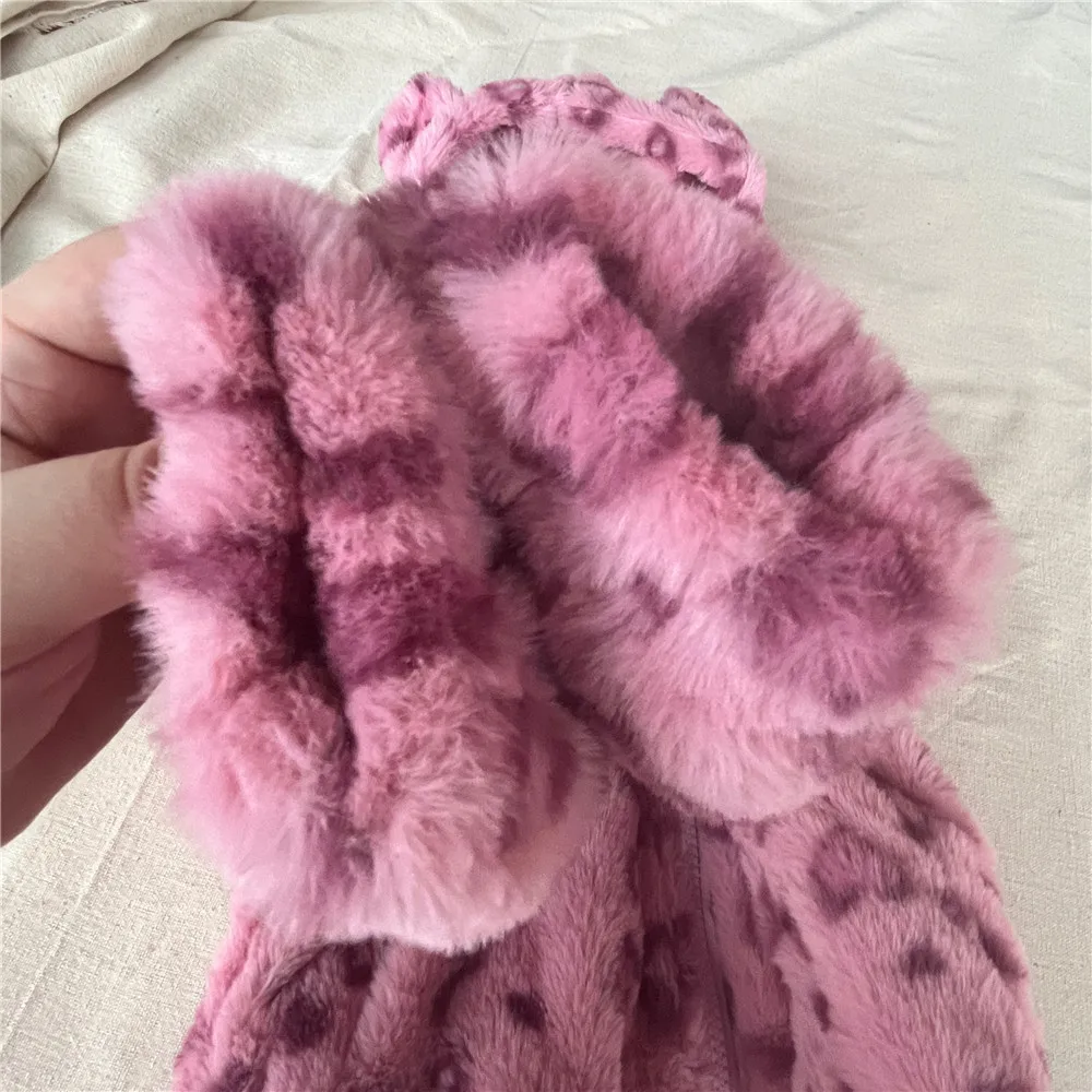 Winter Children\'s Coat Hooded Autumn Korean Kids Clothing Pink Leopard Print And Coffee Dot Coat For Boys And Girls Cardigan