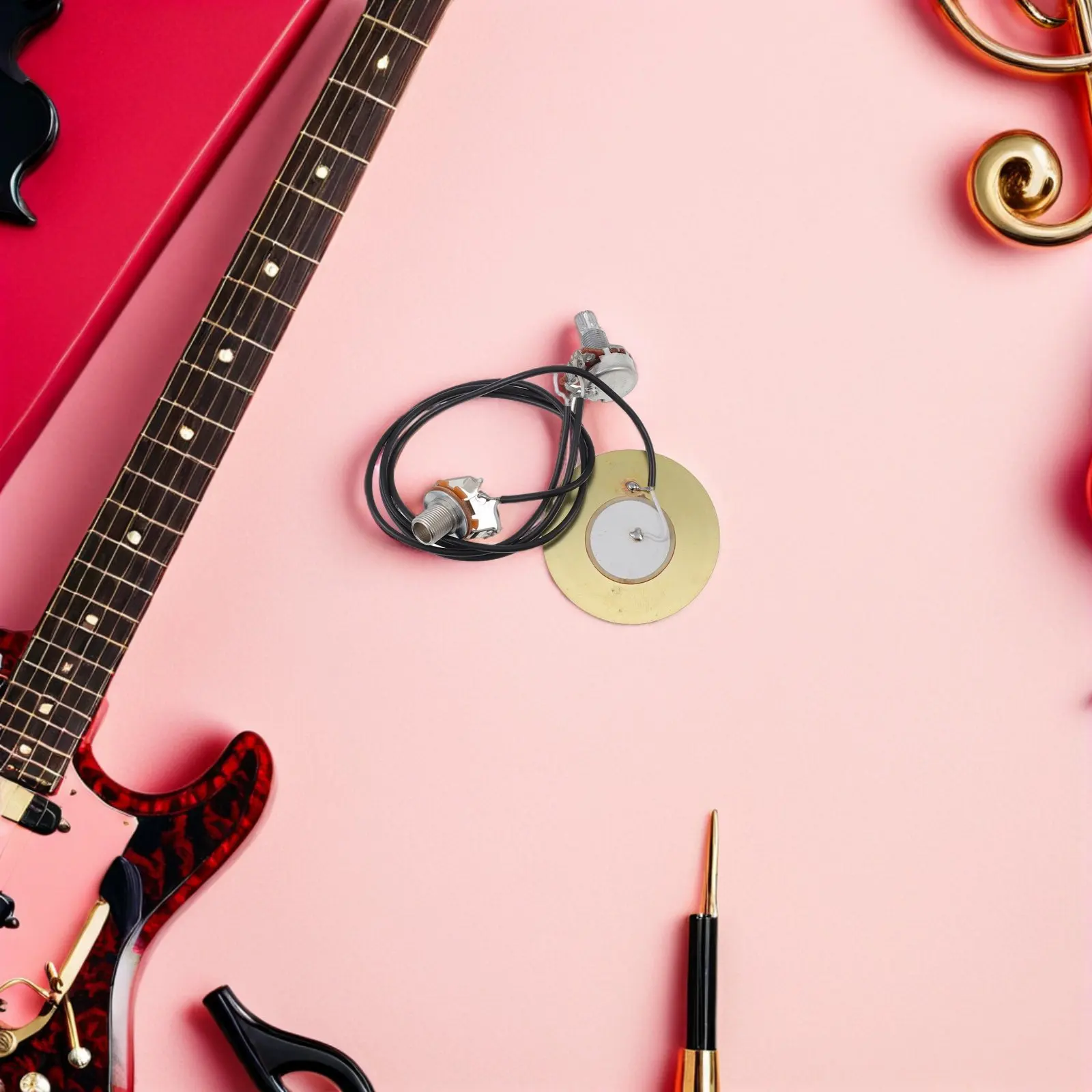 2Set Professional Acoustic Pickup Kit Piezo Transducer Guitar Pickup Acoustic Electric Transducer Sound Hole Free Installation view 3