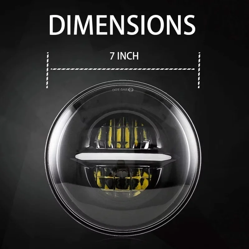 Motorcycle 7 inch LED Headlight for H-arley FLS Touring Trike Yamaha Motorcycle Headlamp Projector Lighthouse Driving Lights