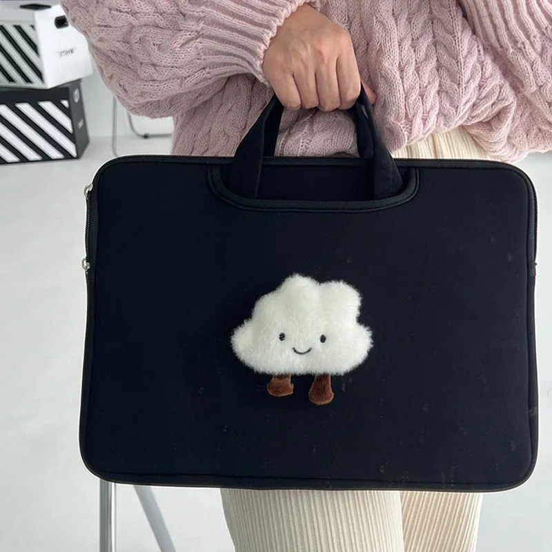 Nette Wolke Laptop Tasche Koreanische Nische Design Stoßfest Laptop Tablet PC Lagerung Handtasche Cartoon Student Reise Tragbare Aktentasche