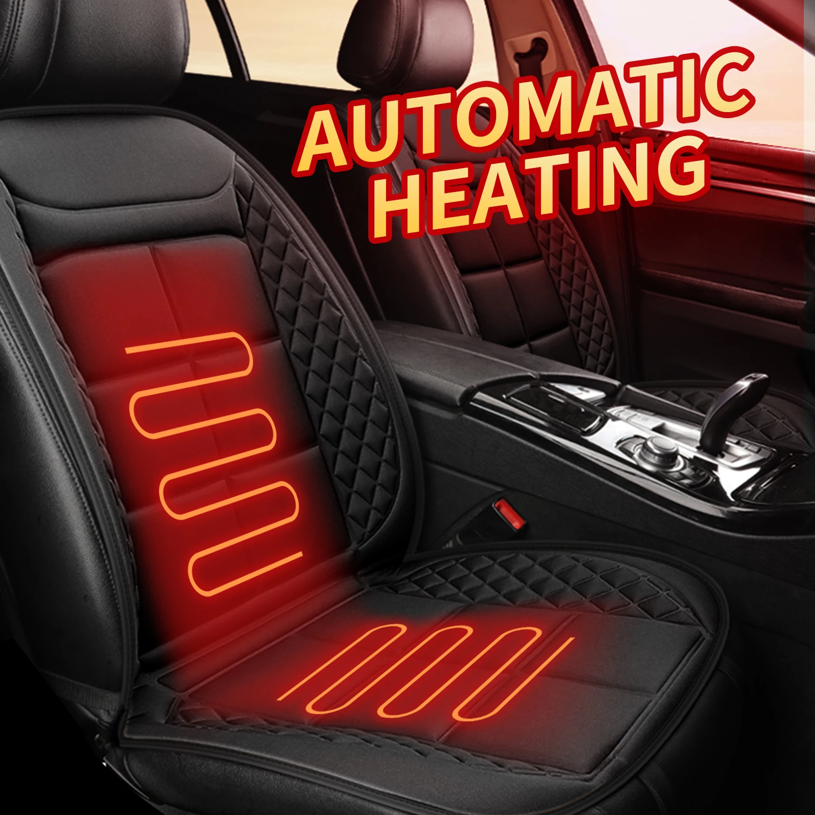

2pc car heated seat cushion 12V/24V universal car heating blanket seat heating pad heated seat cushion fast heating safe and war