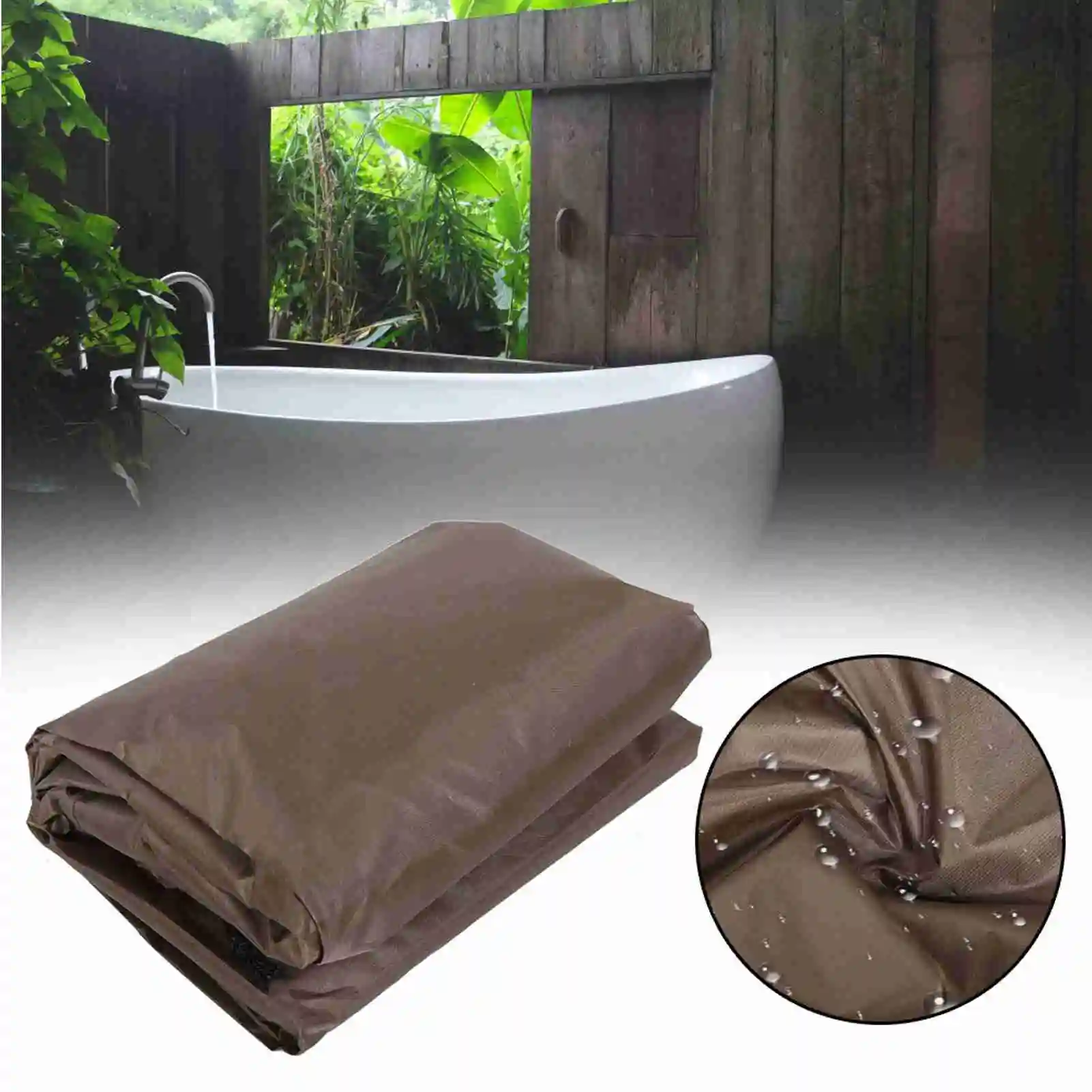 Cubierta protectora para bañera cuadrada a prueba de lluvia y polvo para exteriores, tapa de cubierta para baño de aguas termales