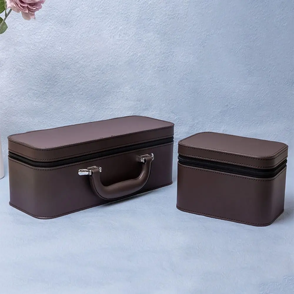 

Винтажная коробка для демонстрации часов из искусственной кожи с ручкой, держатель для наручных часов, противоударные прочные коробки для хранения браслетов, дорожное использование