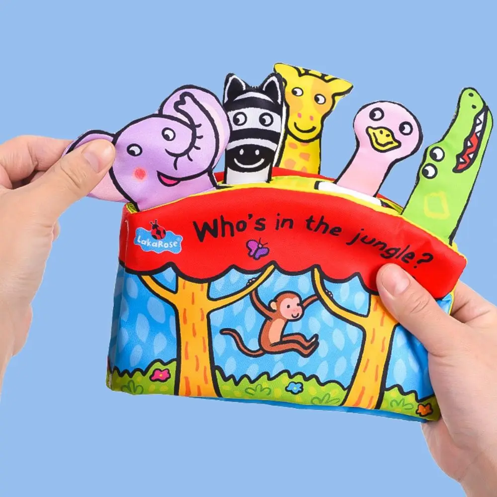 Fun Cloth Baby Cloth Book Toys Tearproof with Tail Series 3D Baby Cloth Book Soft Washable Kids Crinkle Book Kids Gifts