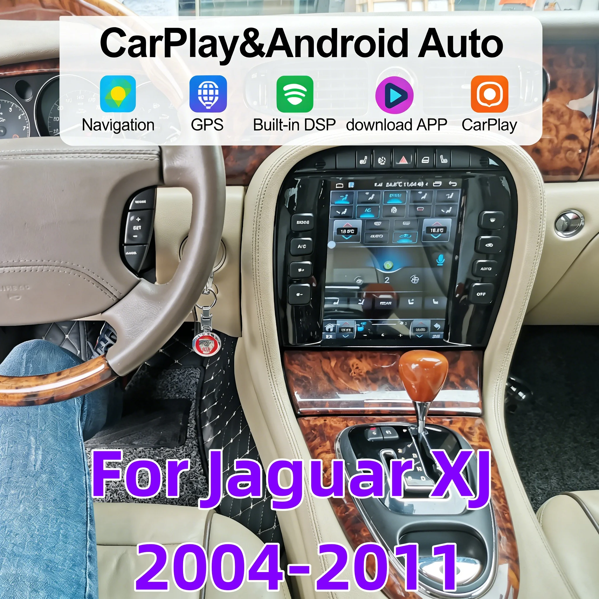 

Новый радиоприемник CarPlay, мультимедийный плеер для Jaguar XJ XJR JXL 2004-2011, Android 13, радиоприемник BT 5,0 Navi, радио, GPS, стерео, сенсорный