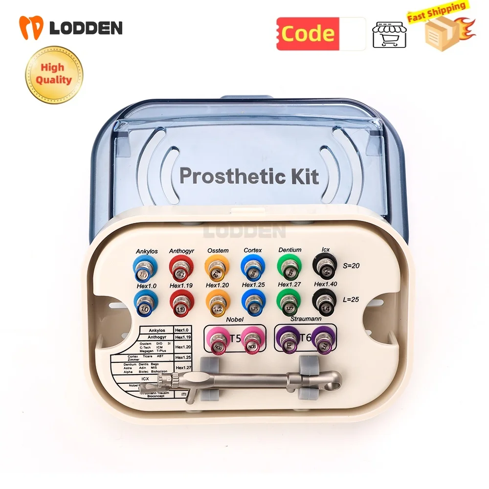 Lodden 16Pcs/Set Dental Universal Implant Torque Screwdriver Wrench Prosthetic Dental Implant Screw Driver Dental Implant Torque