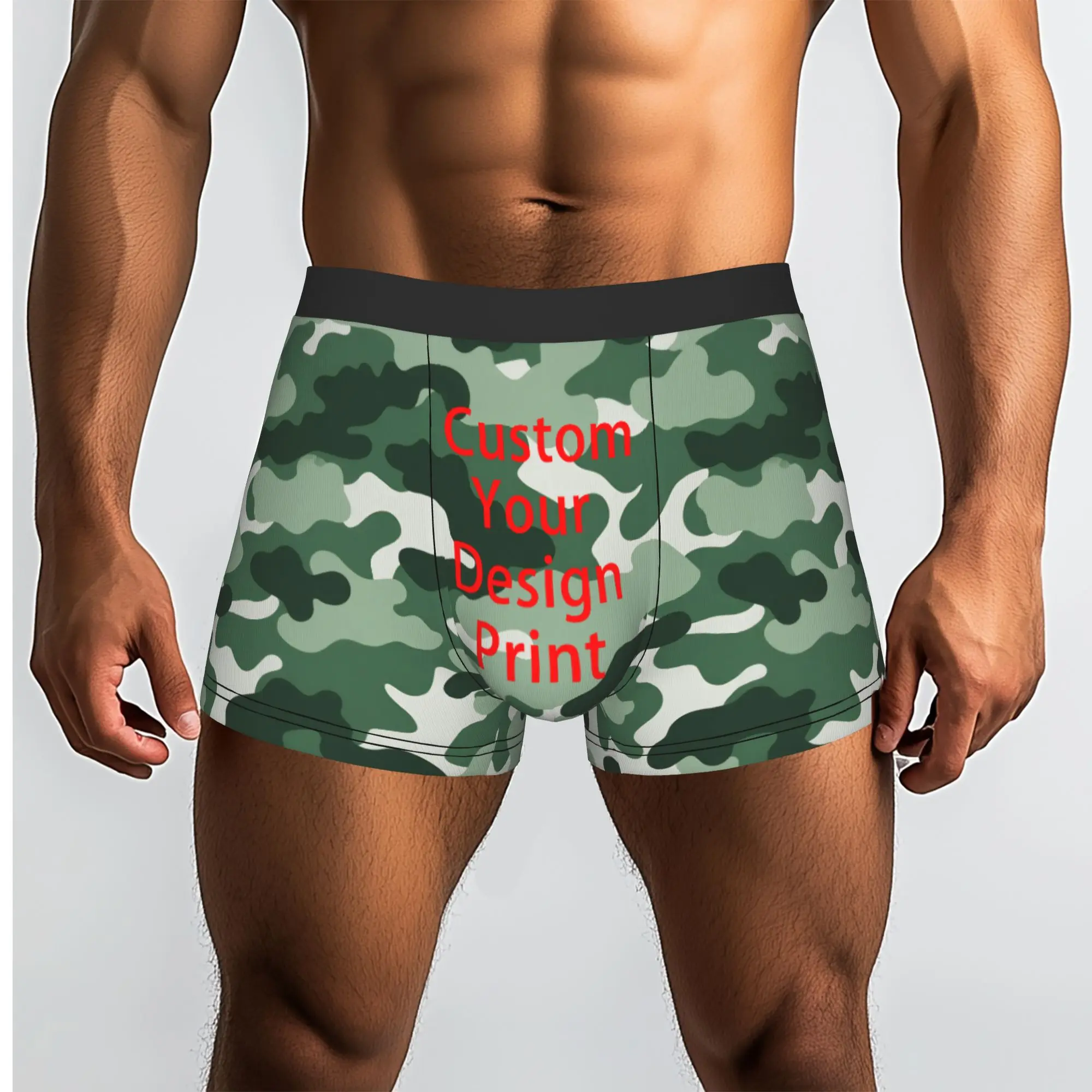 Custom   Your Design Boxers Shorts Mens Customized Logo Printed Briefs Underwear Funny Underpants