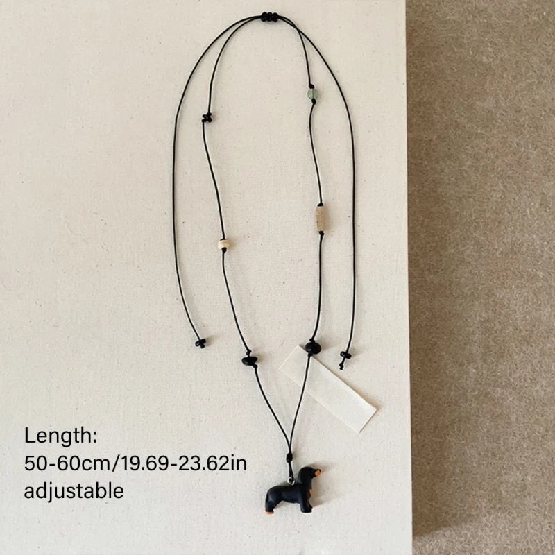 Fashion Multifuntional Dachshund Charm Necklace Handmade Resin Comfortable Jewelry Party Wear Jewelry for Any Occasion image 6