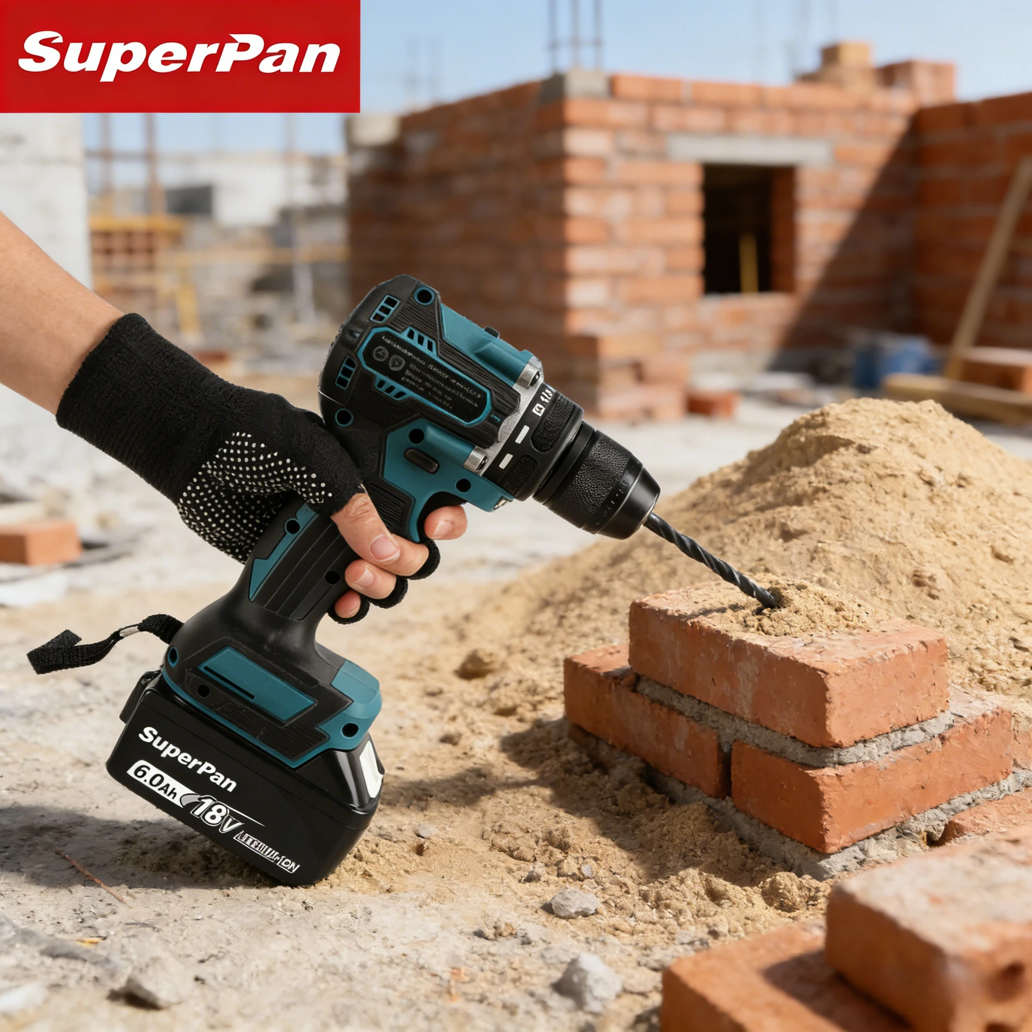 

Бесщеточная ударная дрель SuperPan SP487-10 с регулируемой скоростью для домашнего ремонта, совместимая с аккумулятором Makita 18В