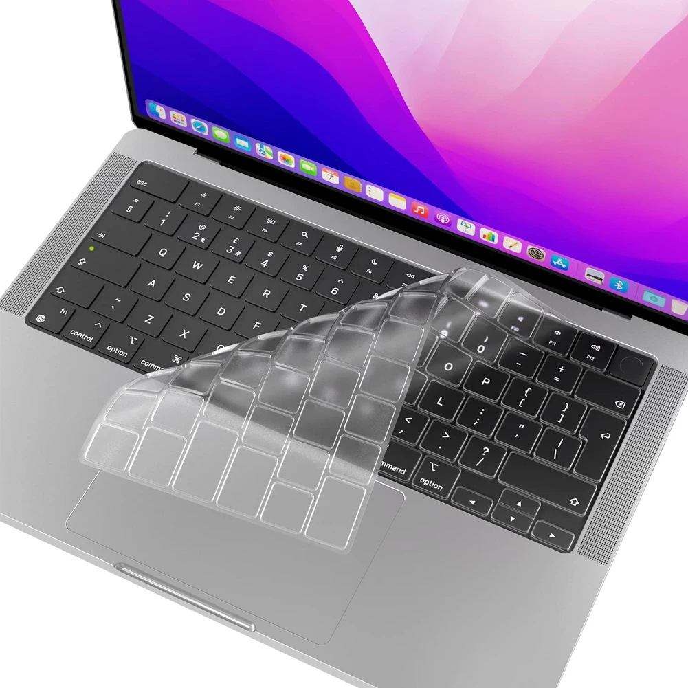 Compatible Keyboard Cover for 2022 MacBook Air 13.6 M2 A2681/2021 2023 MacBook Pro14 16 M1 A2442 A2485 A2779 A2780 with Touch ID