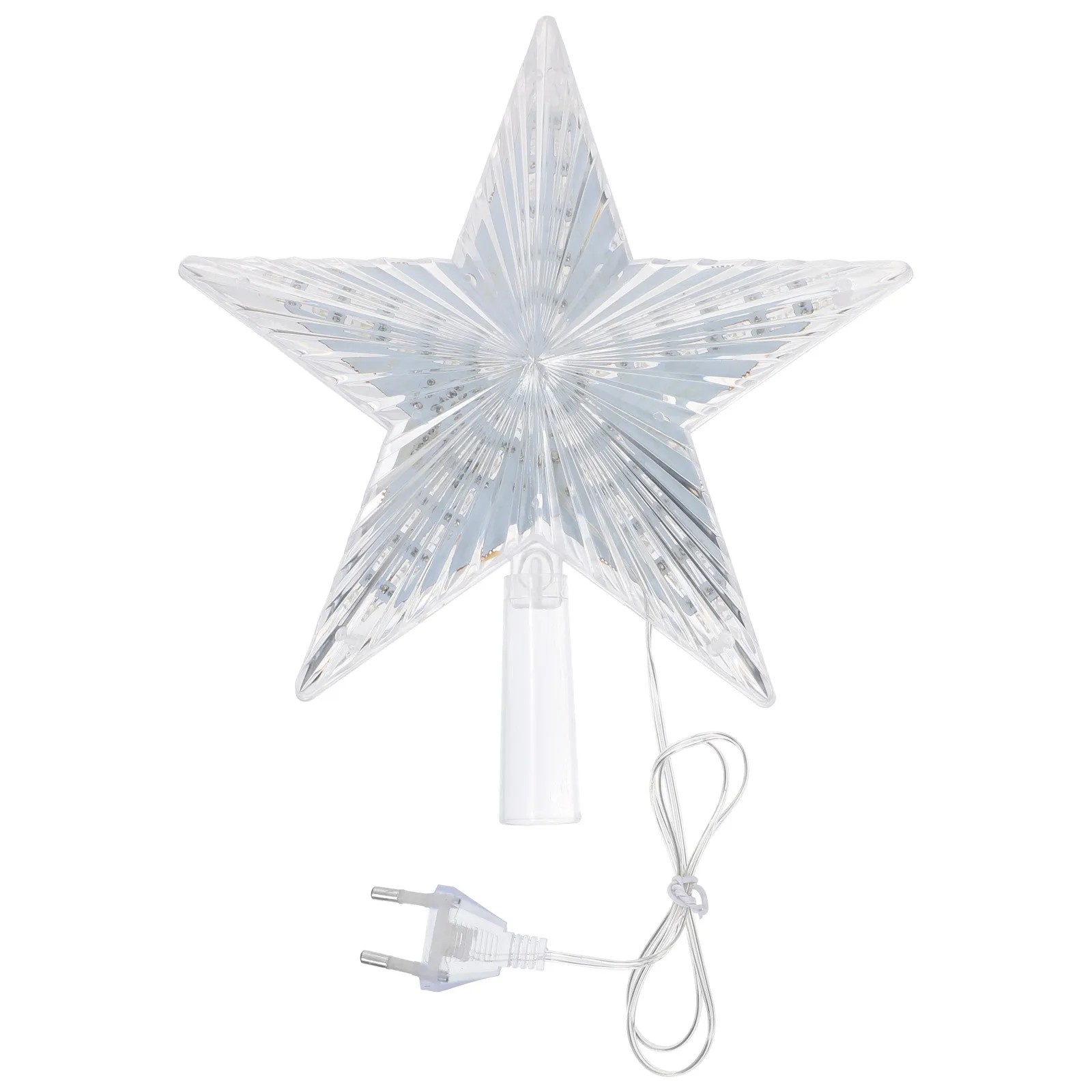 1Pcs Acrylic Xmas Tree Topper Light Glowing Sparkling Exquisite Christmas Gift Xmas Tree Decor Lamp Decor Party Supply