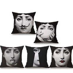 Black White Personality Girl Pillowcase Home Decoration Sofa Car Pillow Covers Bedding Car Seat Lumbar Cushion Cover