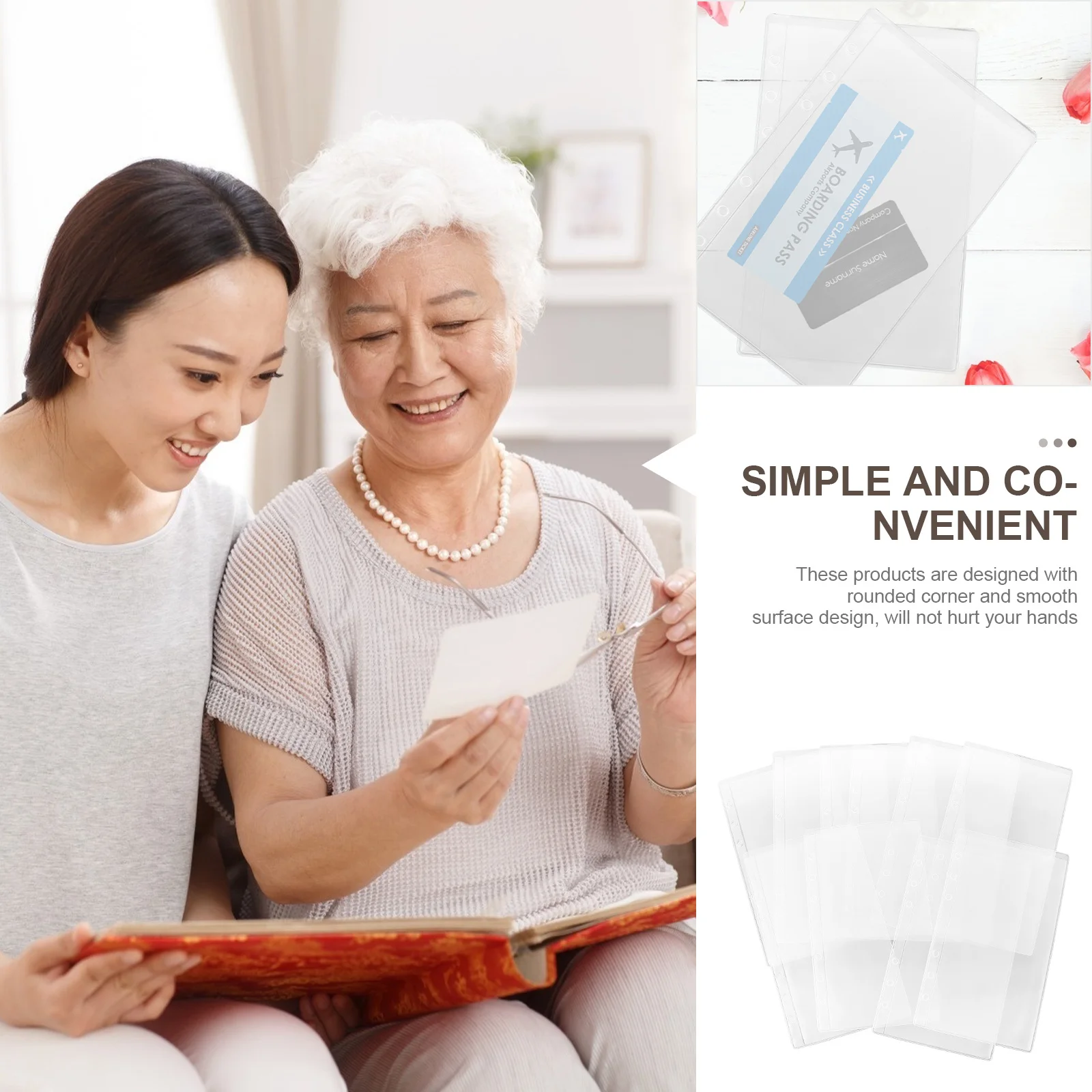 

10 шт., держатель для визитных карточек, квитанции для заметок, портативный закругленный угол, гладкая поверхность, легкий вес для путешествий