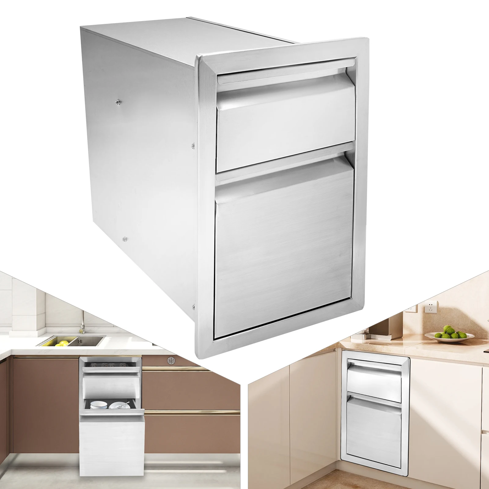 Stainless Steel Pull-out Drawers for Outdoor Kitchen and BBQ Island Storage