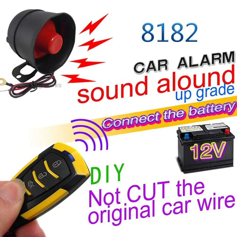 Car Horn Siren Alarm Security Protection System With 2 Remote Controls 7-Level Sensitivity Anti-Theft Device