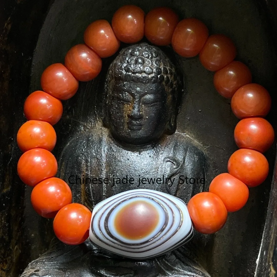 Tibetan Nepalese Himalayan Bead Ancient agate Old Dzi Talisman eye Bead Amulet