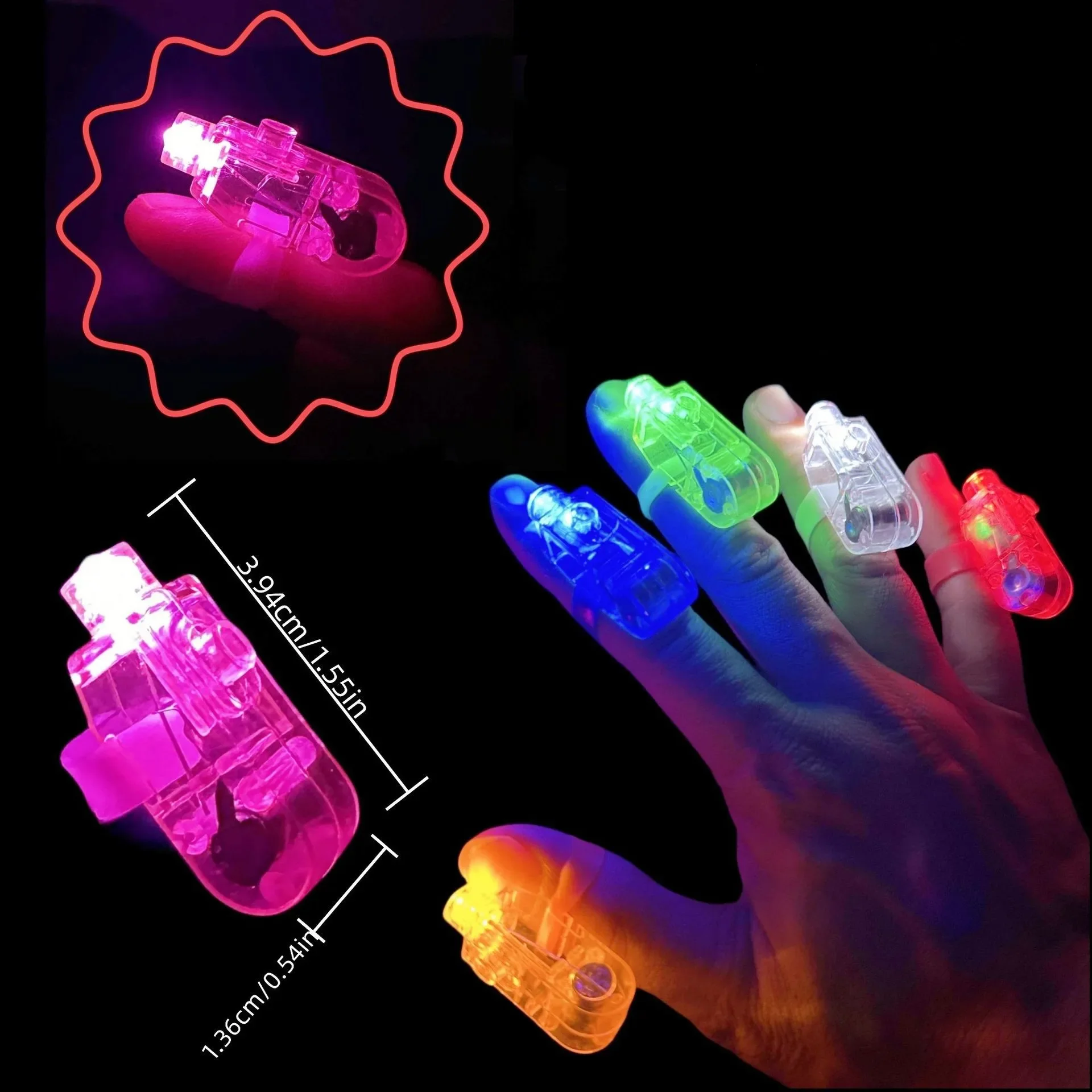 LED Flash Finger Light Kids Dazzling Light Ring Flash Toys Wholesale Glow in The Dark Rings Party Laser Light Game Props Decor