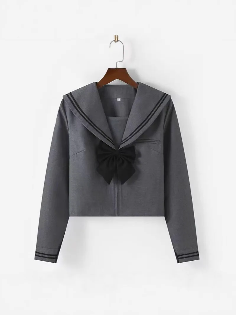 Uniforme scolastica per studenti coreani giapponesi in stile college grigio JK Uniform Girl Anime Cosplay Abito da marinaio Classe Top Gonne