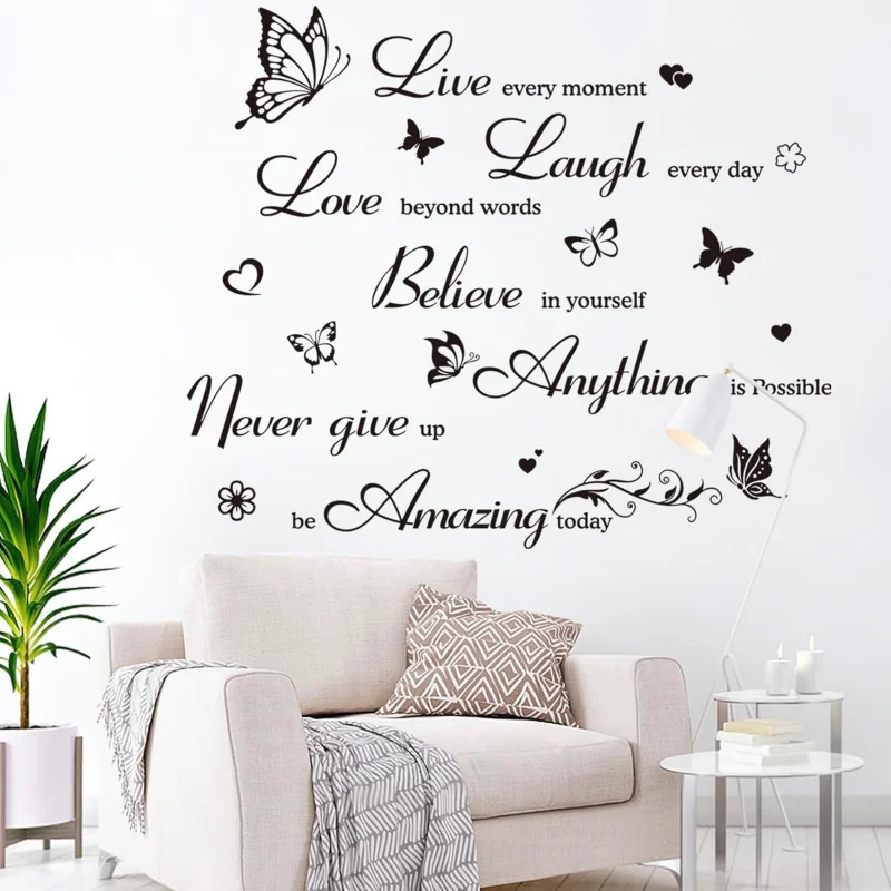 แรงบันดาลใจ Wall Decals คําคมสติ๊กเกอร์ติดผนังสร้างแรงบันดาลใจ Wall Art บวก Word ตกแต่งห้องนอนห้องนั่งเล่น