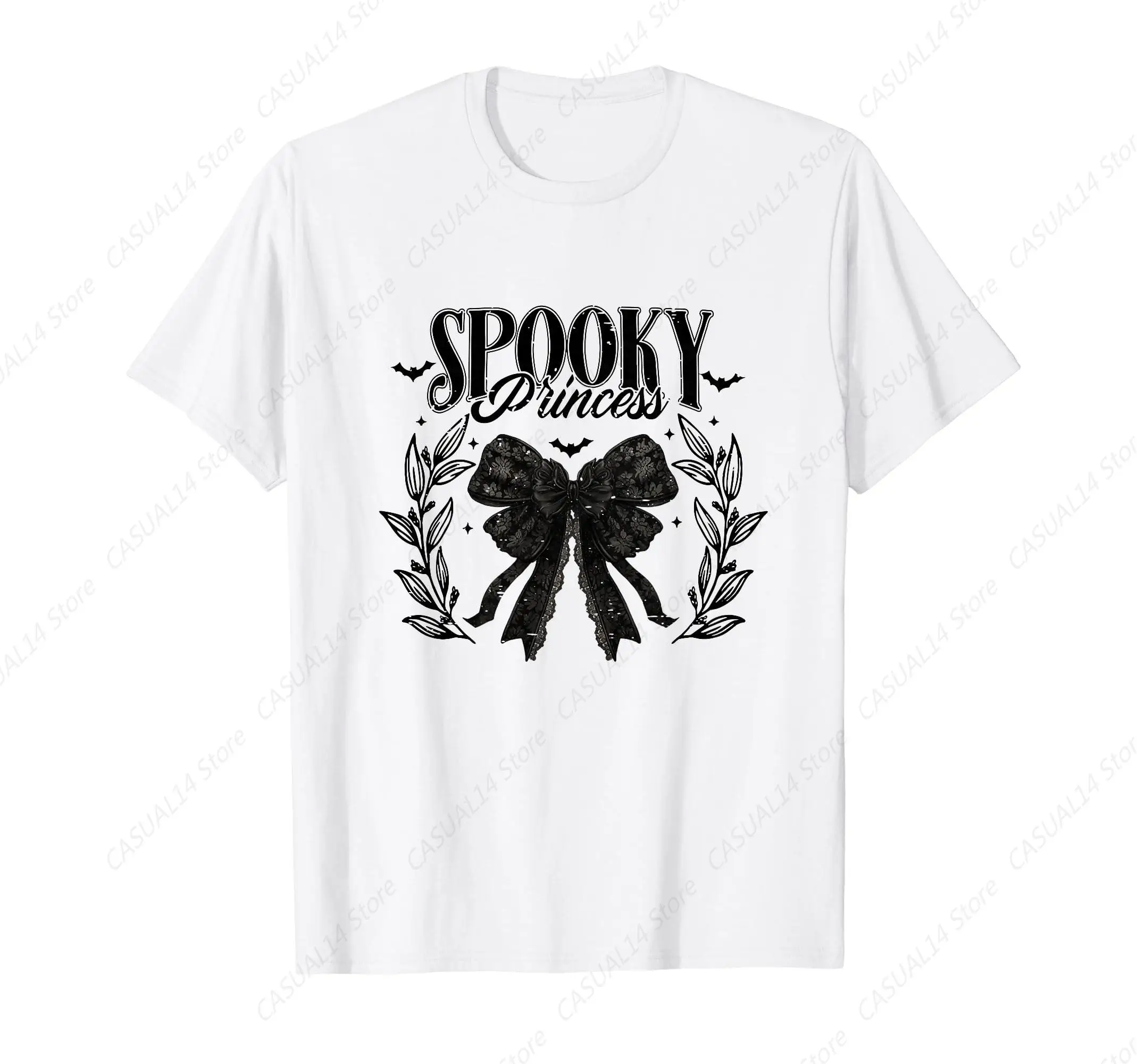

Black Bow Retro Funny Halloween Costume Coquette Bow Spooky Princess T-Shirt Women Girls Tee Y2k