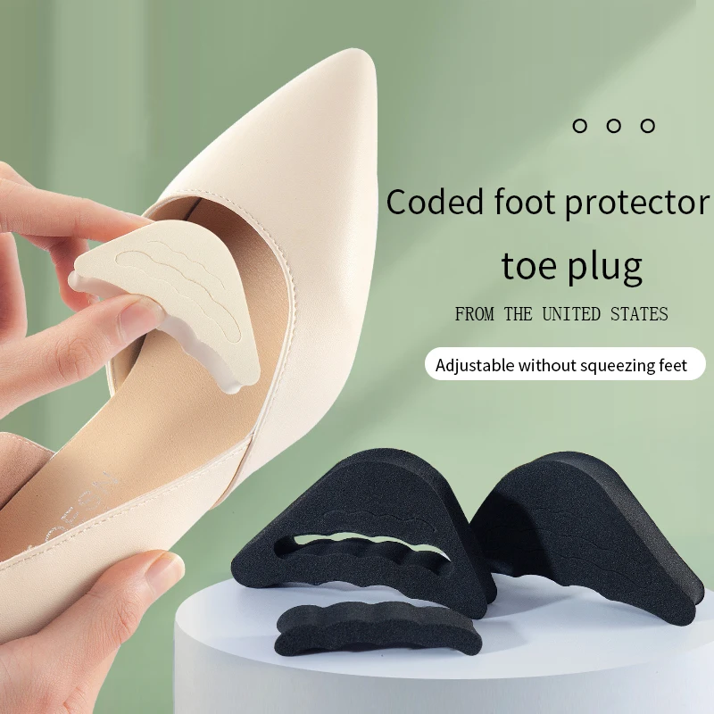 1 par almofada de inserção do antepé para mulheres salto alto toe plug meia esponja sapatos almofada pés enchimento palmilhas anti-dor sapato almofadas