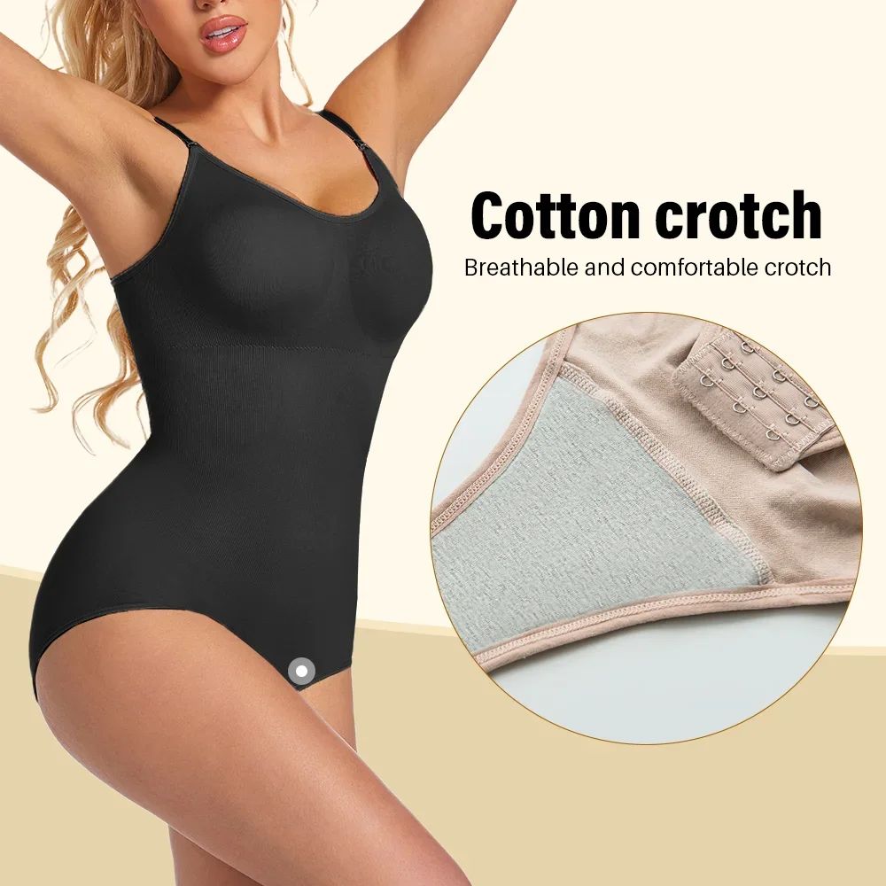 Slimming Shapewear Removable Bra Pads Bodysuit Body Shaper Women Seamless Tummy Control Slimming Sheath Flat Belly for Underwear